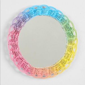 Urban Outfitters Plum & Bow Rainbow Rattan Mirror